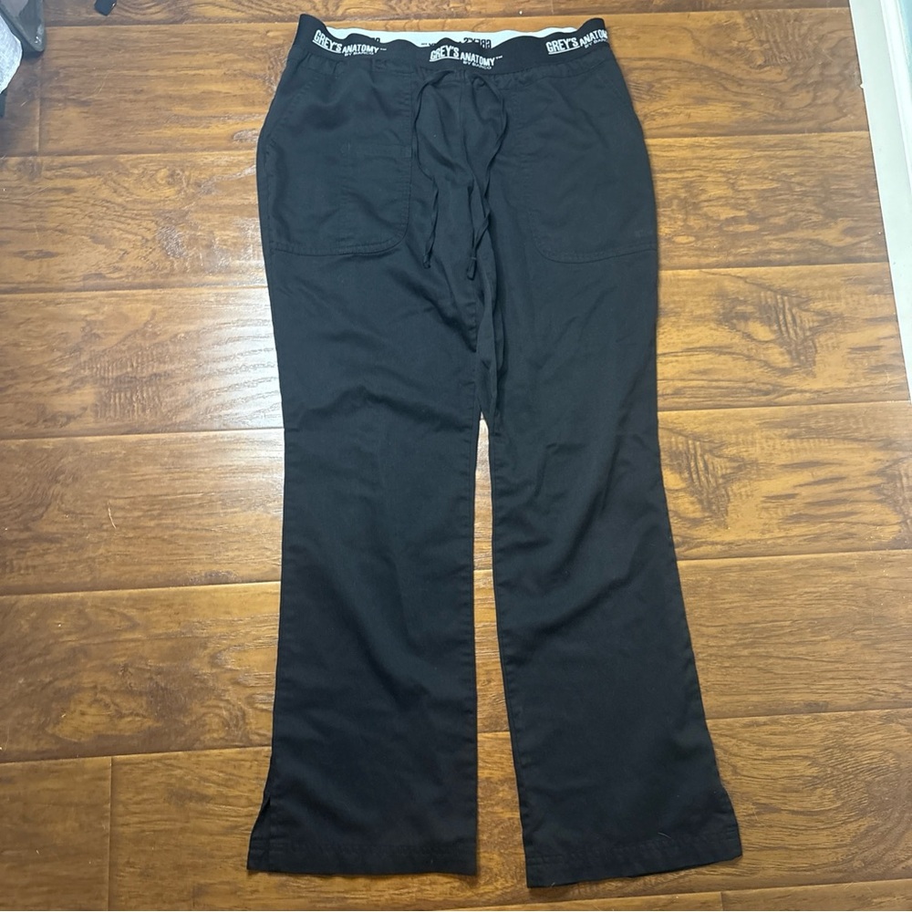 Grey's Anatomy Black Women's Scrub Joggers with Logo Waistband